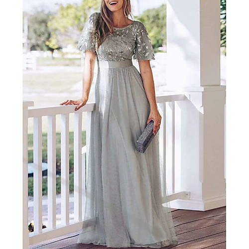A-Line Empire Party Wear Prom Dress Jewel Neck Short Sleeve Floor Length Tulle with Appliques 2021
A-Line Empire Party Wear Prom Dress Jewel Neck Short Sleeve Floor Length Tulle with Appliques 2021