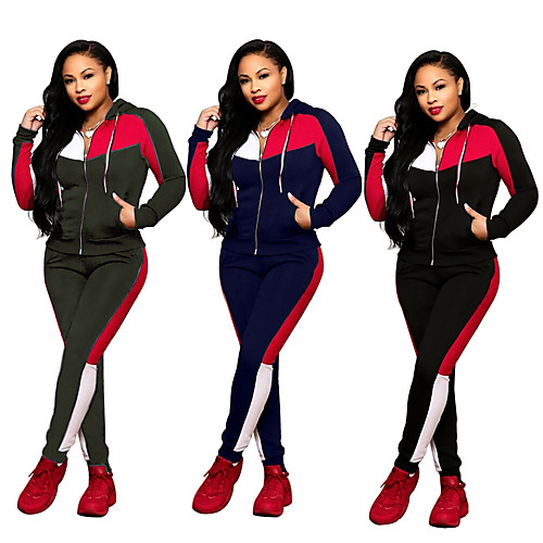 Women's 2 Piece Full Zip Tracksuit Sweatsuit Streetwear Street Casual Long Sleeve Windproof Breathable Soft Fitness Running Jogging Sportswear Jacket Track pants Black Dark Green Dark Blue Activewear
Women's 2 Piece Full Zip Tracksuit Sweatsuit Streetwear Street Casual Long Sleeve Windproof Breathable Soft Fitness Running Jogging Sportswear Jacket Track pants Black Dark Green Dark Blue Activewear