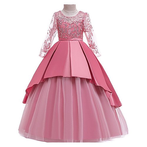 Ball Gown Floor Length Flower Girl Dresses Pageant Polyester Long Sleeve Jewel Neck with Ruffles
Ball Gown Floor Length Flower Girl Dresses Pageant Polyester Long Sleeve Jewel Neck with Ruffles