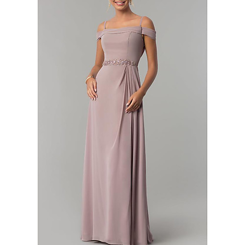 Sheath / Column Elegant Wedding Guest Formal Evening Dress Spaghetti Strap Short Sleeve Floor Length Chiffon with Beading Draping 2021
Sheath / Column Elegant Wedding Guest Formal Evening Dress Spaghetti Strap Short Sleeve Floor Length Chiffon with Beading Draping 2021
