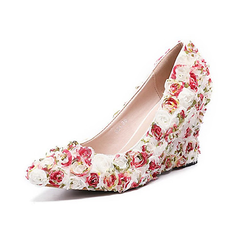 Women's Heels Wedge Heel Pointed Toe Sexy Minimalism Roman Shoes Wedding Party & Evening PU Satin Flower Lace Camouflage Color Block Rainbow
Women's Heels Wedge Heel Pointed Toe Sexy Minimalism Roman Shoes Wedding Party & Evening PU Satin Flower Lace Camouflage Color Block Rainbow