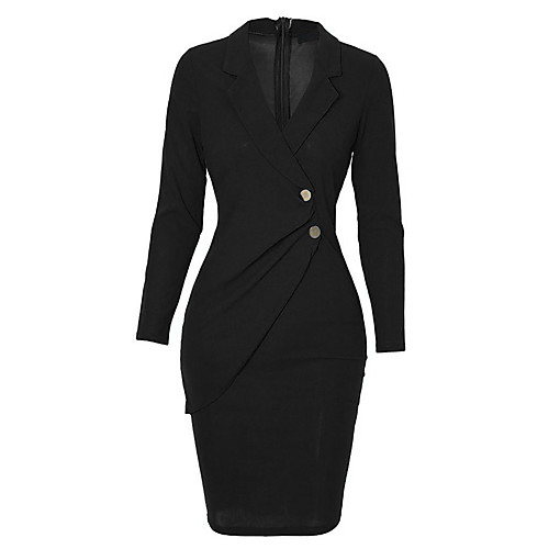 Women's Wrap Dress Knee Length Dress Wine Gray Black Long Sleeve Solid Color Fall Shirt Collar Work 2021 S M L XL XXL
Women's Wrap Dress Knee Length Dress Wine Gray Black Long Sleeve Solid Color Fall Shirt Collar Work 2021 S M L XL XXL