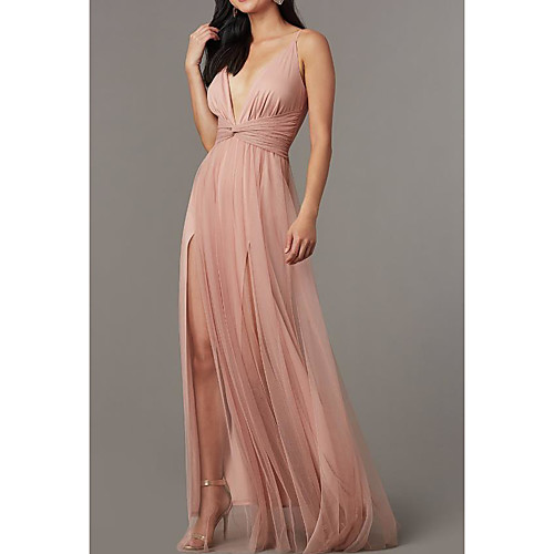 A-Line Elegant Formal Evening Dress Spaghetti Strap Sleeveless Sweep / Brush Train Tulle Charmeuse with Pleats Split Front 2021
A-Line Elegant Formal Evening Dress Spaghetti Strap Sleeveless Sweep / Brush Train Tulle Charmeuse with Pleats Split Front 2021