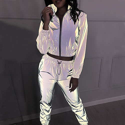 Women's 2 Piece Full Zip Tracksuit Sweatsuit Streetwear Street Casual Long Sleeve Elastane Reflective Windproof Breathable Fitness Running Jogging Sportswear Solid Colored Jacket Track pants Gray
Women's 2 Piece Full Zip Tracksuit Sweatsuit Streetwear Street Casual Long Sleeve Elastane Reflective Windproof Breathable Fitness Running Jogging Sportswear Solid Colored Jacket Track pants Gray