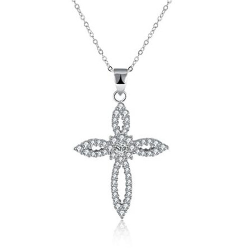 Women's Cubic Zirconia Pendant Necklace Geometrical Cross Fashion Imitation Diamond S925 Sterling Silver White 405 cm Necklace Jewelry 1pc For Gift Daily
Women's Cubic Zirconia Pendant Necklace Geometrical Cross Fashion Imitation Diamond S925 Sterling Silver White 405 cm Necklace Jewelry 1pc For Gift Daily