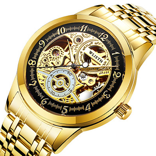Men's Mechanical Watch Automatic self-winding Stainless Steel Black / White / Gold 30 m Water Resistant / Waterproof Hollow Engraving New Design Analog Casual - Black Golden White
Men's Mechanical Watch Automatic self-winding Stainless Steel Black / White / Gold 30 m Water Resistant / Waterproof Hollow Engraving New Design Analog Casual - Black Golden White