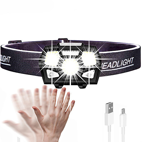 Headlamps Motion Sensor Headlamp Mini LED 3 Emitters 5 Mode with USB Cable Mini Portable Adjustable Wearproof Durable Built-in Battery Camping / Hiking / Caving Everyday Use Cycling / Bike Black
Headlamps Motion Sensor Headlamp Mini LED 3 Emitters 5 Mode with USB Cable Mini Portable Adjustable Wearproof Durable Built-in Battery Camping / Hiking / Caving Everyday Use Cycling / Bike Black
