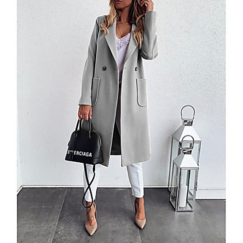Women's Coat Daily Fall Winter Long Coat Notch lapel collar Regular Fit Work Jacket Long Sleeve Solid Colored Classic Gray Khaki / Spring
Women's Coat Daily Fall Winter Long Coat Notch lapel collar Regular Fit Work Jacket Long Sleeve Solid Colored Classic Gray Khaki / Spring