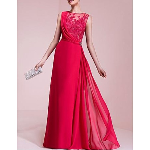 A-Line Beautiful Back Formal Evening Dress Jewel Neck Sleeveless Floor Length Chiffon Lace with Lace Insert Crystal Brooch 2021
A-Line Beautiful Back Formal Evening Dress Jewel Neck Sleeveless Floor Length Chiffon Lace with Lace Insert Crystal Brooch 2021