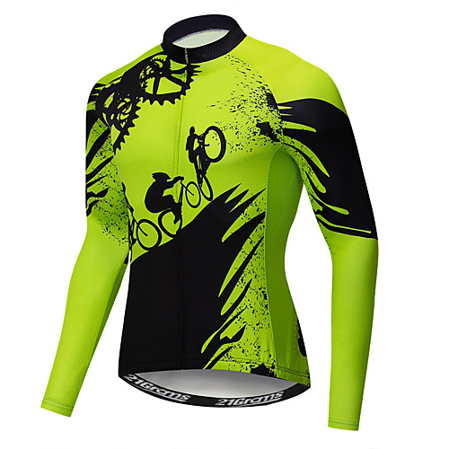 21Grams Novelty Gear Men's Long Sleeve Cycling Jersey - Green Black Bike Jersey Top UV Resistant Quick Dry Moisture Wicking Sports Winter Elastane Terylene Polyester Taffeta Mountain Bike MTB Road
21Grams Novelty Gear Men's Long Sleeve Cycling Jersey - Green Black Bike Jersey Top UV Resistant Quick Dry Moisture Wicking Sports Winter Elastane Terylene Polyester Taffeta Mountain Bike MTB Road