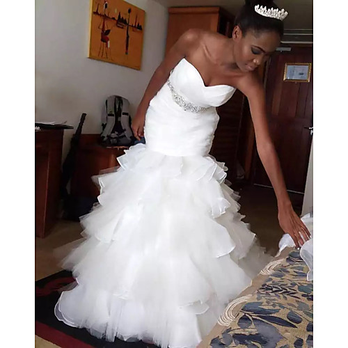 Mermaid / Trumpet Wedding Dresses Sweetheart Neckline Court Train Organza Tulle Strapless Beautiful Back with Sashes / Ribbons Ruched 2021
Mermaid / Trumpet Wedding Dresses Sweetheart Neckline Court Train Organza Tulle Strapless Beautiful Back with Sashes / Ribbons Ruched 2021