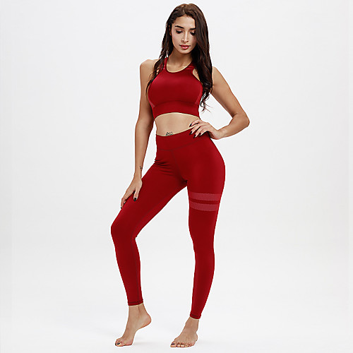 Women's 2pcs Tracksuit Yoga Suit Stripes Purple Blue Burgundy Yoga Fitness Gym Workout High Waist Cropped Leggings Bra Top Clothing Suit Sleeveless Sport Activewear Tummy Control Butt Lift Moisture
Women's 2pcs Tracksuit Yoga Suit Stripes Purple Blue Burgundy Yoga Fitness Gym Workout High Waist Cropped Leggings Bra Top Clothing Suit Sleeveless Sport Activewear Tummy Control Butt Lift Moisture
