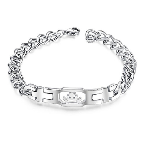 Women's Men's Chain Bracelet Geometrical Crown Fashion Titanium Steel Bracelet Jewelry Silver For Gift Daily
Women's Men's Chain Bracelet Geometrical Crown Fashion Titanium Steel Bracelet Jewelry Silver For Gift Daily