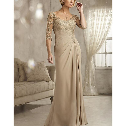 Mermaid / Trumpet Elegant Engagement Formal Evening Dress V Neck 3/4 Length Sleeve Floor Length Chiffon with Pleats Ruched 2021
Mermaid / Trumpet Elegant Engagement Formal Evening Dress V Neck 3/4 Length Sleeve Floor Length Chiffon with Pleats Ruched 2021
