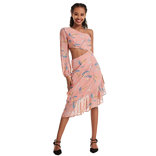 Women's Sheath Dress Blushing Pink Black Beige Long Sleeve Floral Print Split Printing One Shoulder Off Shoulder Basic S M L XL XXL 3XL
Women's Sheath Dress Blushing Pink Black Beige Long Sleeve Floral Print Split Printing One Shoulder Off Shoulder Basic S M L XL XXL 3XL