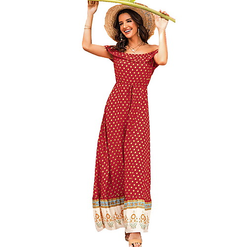 Women's A Line Dress Orange Red Navy Blue Short Sleeve Geometic Off Shoulder S M L XL / Maxi
Women's A Line Dress Orange Red Navy Blue Short Sleeve Geometic Off Shoulder S M L XL / Maxi
