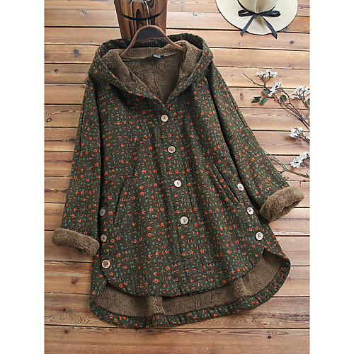 Women's Coat Daily Winter Long Coat Loose Jacket Long Sleeve Geometric Green Navy Blue / Plus Size / Cotton
Women's Coat Daily Winter Long Coat Loose Jacket Long Sleeve Geometric Green Navy Blue / Plus Size / Cotton