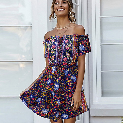 Women's A Line Dress Green Navy Blue Short Sleeve Polka Dot Off Shoulder S M L XL
Women's A Line Dress Green Navy Blue Short Sleeve Polka Dot Off Shoulder S M L XL