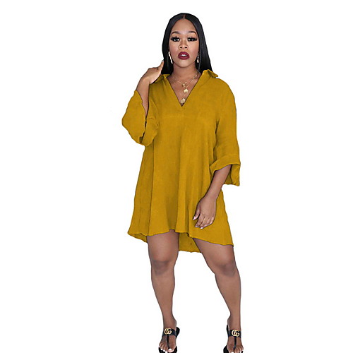 Women's Shift Dress Blue Yellow Red Half Sleeve Solid Color V Neck S M L XL XXL
Women's Shift Dress Blue Yellow Red Half Sleeve Solid Color V Neck S M L XL XXL