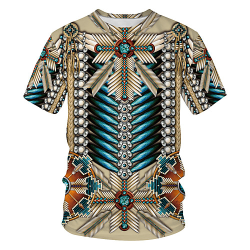 Men's T shirt Shirt Solid Colored Tribal 3D Patchwork Print Short Sleeve Daily Tops Basic Streetwear Round Neck Khaki
Men's T shirt Shirt Solid Colored Tribal 3D Patchwork Print Short Sleeve Daily Tops Basic Streetwear Round Neck Khaki