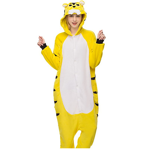 Adults' Kigurumi Tiger Animal Onesie Pajamas Coral fleece Yellow Cosplay For Men and Women Animal Sleepwear Cartoon Festival / Holiday Costumes
Adults' Kigurumi Tiger Animal Onesie Pajamas Coral fleece Yellow Cosplay For Men and Women Animal Sleepwear Cartoon Festival / Holiday Costumes