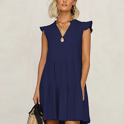Women's A Line Dress Wine Army Green Navy Blue Short Sleeve Solid Color V Neck S M L XL
Women's A Line Dress Wine Army Green Navy Blue Short Sleeve Solid Color V Neck S M L XL