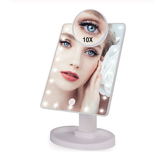 22 LED Lights Touch Screen Makeup Mirror 1X 10X Magnifying Mirrors Adjustable USB Or Batteries Use
22 LED Lights Touch Screen Makeup Mirror 1X 10X Magnifying Mirrors Adjustable USB Or Batteries Use