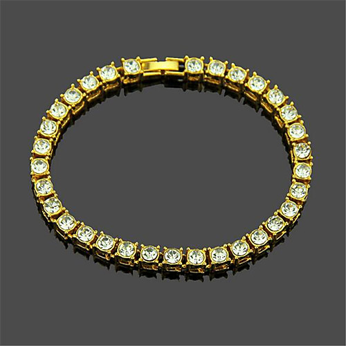 Men's Tennis Bracelet Bracelet 3D Fashion Fashion 18K Gold Plated Bracelet Jewelry Gold / Black / Silver For Party Evening Gift Formal Festival / Silver Plated
Men's Tennis Bracelet Bracelet 3D Fashion Fashion 18K Gold Plated Bracelet Jewelry Gold / Black / Silver For Party Evening Gift Formal Festival / Silver Plated