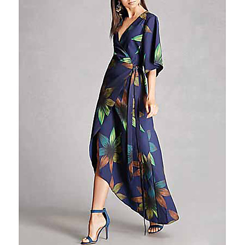 Women's Sheath Dress Blue Half Sleeve Floral V Neck Slim S M L XL XXL / Maxi
Women's Sheath Dress Blue Half Sleeve Floral V Neck Slim S M L XL XXL / Maxi