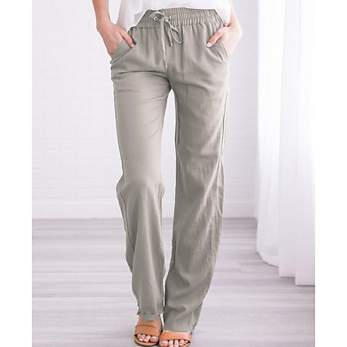 Women's Basic Lightweight Linen / Cotton Blend Cotton Loose Chinos Pants Solid Colored Blue Wine Black Khaki Light gray
Women's Basic Lightweight Linen / Cotton Blend Cotton Loose Chinos Pants Solid Colored Blue Wine Black Khaki Light gray