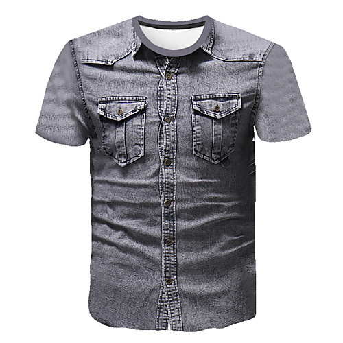 Men's T shirt Shirt Graphic Solid Colored Abstract 3D Print Short Sleeve Going out Tops Business Streetwear Round Neck Gray / Work
Men's T shirt Shirt Graphic Solid Colored Abstract 3D Print Short Sleeve Going out Tops Business Streetwear Round Neck Gray / Work