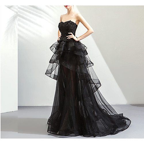 Ball Gown Hot Prom Formal Evening Dress Strapless Sleeveless Sweep / Brush Train Lace Tulle with Tier 2021
Ball Gown Hot Prom Formal Evening Dress Strapless Sleeveless Sweep / Brush Train Lace Tulle with Tier 2021