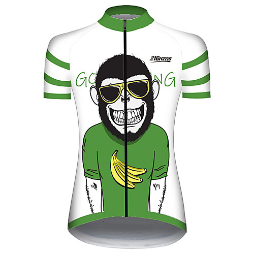 21Grams Women's Short Sleeve Cycling Jersey Summer Spandex Polyester Green / Black Monkey Banana Animal Bike Jersey Top Mountain Bike MTB Road Bike Cycling UV Resistant Quick Dry Breathable Sports
21Grams Women's Short Sleeve Cycling Jersey Summer Spandex Polyester Green / Black Monkey Banana Animal Bike Jersey Top Mountain Bike MTB Road Bike Cycling UV Resistant Quick Dry Breathable Sports