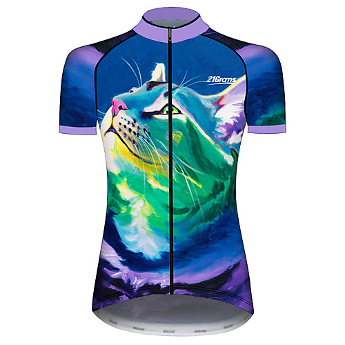 21Grams Women's Short Sleeve Cycling Jersey Summer Spandex Polyester BlueGreen Cat Animal Bike Jersey Top Mountain Bike MTB Road Bike Cycling UV Resistant Quick Dry Breathable Sports Clothing Apparel
21Grams Women's Short Sleeve Cycling Jersey Summer Spandex Polyester BlueGreen Cat Animal Bike Jersey Top Mountain Bike MTB Road Bike Cycling UV Resistant Quick Dry Breathable Sports Clothing Apparel