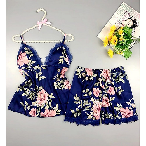 Women's Suits Pajamas Sets Floral Polyester / Cotton Casual Strap Top Shorts Deep V Daily Wear Home
Women's Suits Pajamas Sets Floral Polyester / Cotton Casual Strap Top Shorts Deep V Daily Wear Home