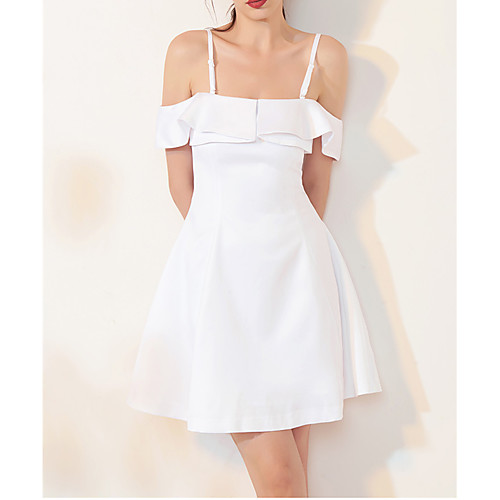 A-Line White Sexy Homecoming Cocktail Party Dress Spaghetti Strap Sleeveless Short / Mini Spandex with Ruffles 2021
A-Line White Sexy Homecoming Cocktail Party Dress Spaghetti Strap Sleeveless Short / Mini Spandex with Ruffles 2021