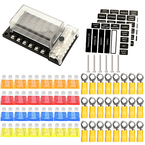 New 12-way DC32V Max Safety Car Automatic circuit breakers Car fuse box with detachable Bussbar (rotatable top cover) with fuse set
New 12-way DC32V Max Safety Car Automatic circuit breakers Car fuse box with detachable Bussbar (rotatable top cover) with fuse set