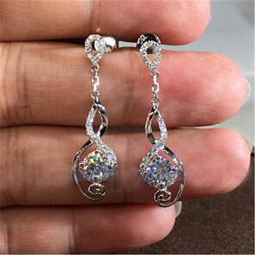 Women's Drop Earrings Dangle Earrings Classic Fashion Stylish Imitation Diamond Silver Earrings Jewelry Silver For Gift Festival 1 Pair
Women's Drop Earrings Dangle Earrings Classic Fashion Stylish Imitation Diamond Silver Earrings Jewelry Silver For Gift Festival 1 Pair