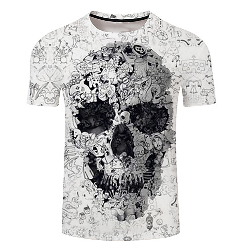 Men's T shirt Skull Plus Size Print Short Sleeve Daily Tops Exaggerated Round Neck White
Men's T shirt Skull Plus Size Print Short Sleeve Daily Tops Exaggerated Round Neck White