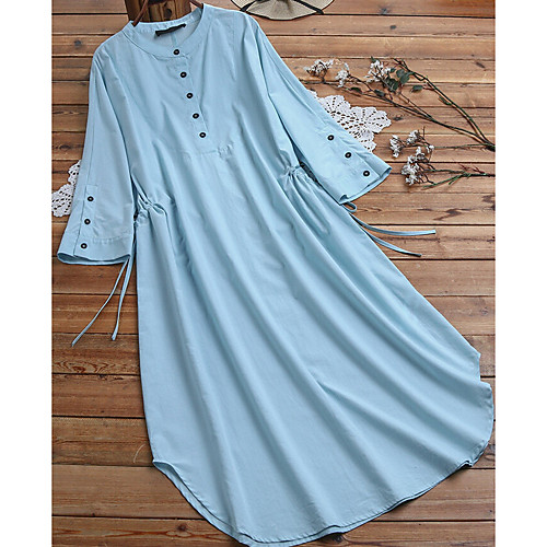 Women's Shift Dress Army Green White Light Blue 3/4 Length Sleeve Solid Color Round Neck Loose M L XL XXL 3XL 4XL 5XL / Cotton / Cotton
Women's Shift Dress Army Green White Light Blue 3/4 Length Sleeve Solid Color Round Neck Loose M L XL XXL 3XL 4XL 5XL / Cotton / Cotton