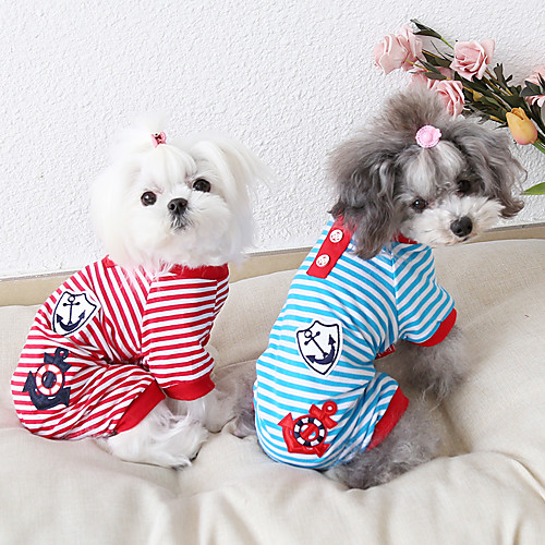 Dog Costume Jumpsuit Dog Clothes Breathable Red Blue Black Costume Beagle Bichon Frise Chihuahua Cotton Stripes Embroidered Casual / Sporty Cute XS S M L XL
Dog Costume Jumpsuit Dog Clothes Breathable Red Blue Black Costume Beagle Bichon Frise Chihuahua Cotton Stripes Embroidered Casual / Sporty Cute XS S M L XL