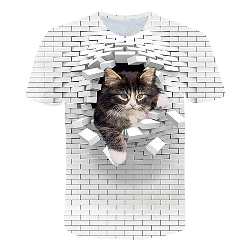 Men's T shirt Shirt Color Block 3D Animal Plus Size Print Short Sleeve Daily Tops Basic Exaggerated Round Neck White / Sports
Men's T shirt Shirt Color Block 3D Animal Plus Size Print Short Sleeve Daily Tops Basic Exaggerated Round Neck White / Sports