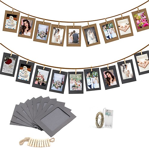 10PCS DIY Photo Frame Wooden Clip Paper Picture Holder Wall Decoration For Wedding Graduation Party Photo Booth Props with 30 Led Light String
10PCS DIY Photo Frame Wooden Clip Paper Picture Holder Wall Decoration For Wedding Graduation Party Photo Booth Props with 30 Led Light String