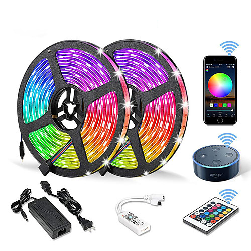 10M 2x5M WIFI Set Light Strip Flexible LED Strip Lights RGB Tiktok Lights 300 LEDs SMD5050 10mm 1 24Keys Remote Controller 1 X 12V 6A Power Supply 1 set Color-changing IP20 APP Control
10M 2x5M WIFI Set Light Strip Flexible LED Strip Lights RGB Tiktok Lights 300 LEDs SMD5050 10mm 1 24Keys Remote Controller 1 X 12V 6A Power Supply 1 set Color-changing IP20 APP Control