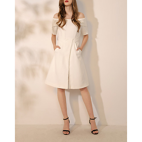 A-Line White Elegant Graduation Cocktail Party Dress Off Shoulder Short Sleeve Knee Length Spandex with Split 2021
A-Line White Elegant Graduation Cocktail Party Dress Off Shoulder Short Sleeve Knee Length Spandex with Split 2021