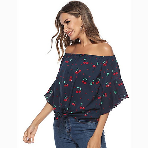 Women's Blouse Shirt Geometric Off Shoulder Tops Basic Top Wine Khaki Royal Blue
Women's Blouse Shirt Geometric Off Shoulder Tops Basic Top Wine Khaki Royal Blue