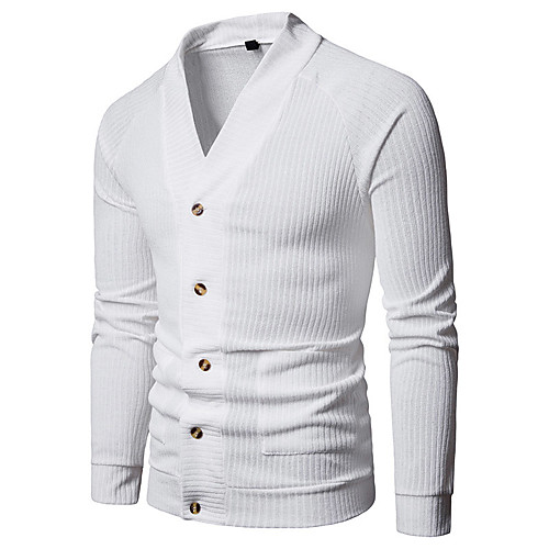 Men's Solid Colored Cardigan Long Sleeve Sweater Cardigans V Neck Winter White Black Light gray
Men's Solid Colored Cardigan Long Sleeve Sweater Cardigans V Neck Winter White Black Light gray