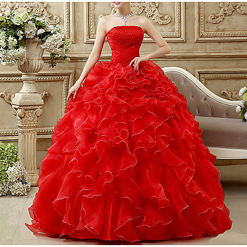 Ball Gown Luxurious Prom Formal Evening Dress Strapless Sleeveless Floor Length Chiffon Polyester with Beading Tier 2021
Ball Gown Luxurious Prom Formal Evening Dress Strapless Sleeveless Floor Length Chiffon Polyester with Beading Tier 2021
