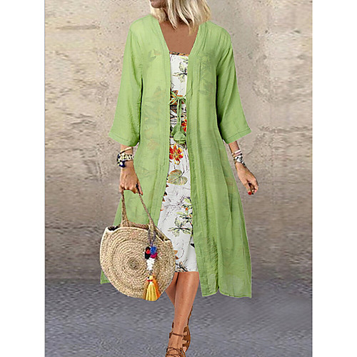 Women's Shift Dress Maxi long Dress Green Navy Blue 3/4 Length Sleeve Print Round Neck Loose M L XL XXL 3XL 4XL 5XL
Women's Shift Dress Maxi long Dress Green Navy Blue 3/4 Length Sleeve Print Round Neck Loose M L XL XXL 3XL 4XL 5XL