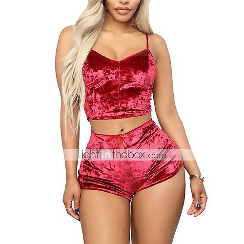Women's Pajamas Sets Sexy Fashion Nylon Spandex Casual Strap Top Shorts Daily Wear Home
Women's Pajamas Sets Sexy Fashion Nylon Spandex Casual Strap Top Shorts Daily Wear Home